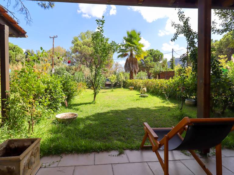 Family-oriented pleasant villa with yard, terrace & BBQ | Garden view | Next to the beach | Pets allowed in Sithonia