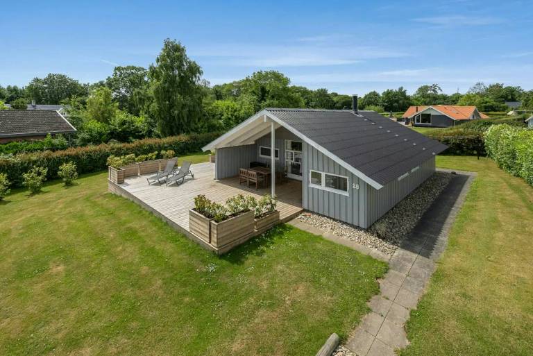 Bright house with sea view and a hot tub on Als in Sønderborg