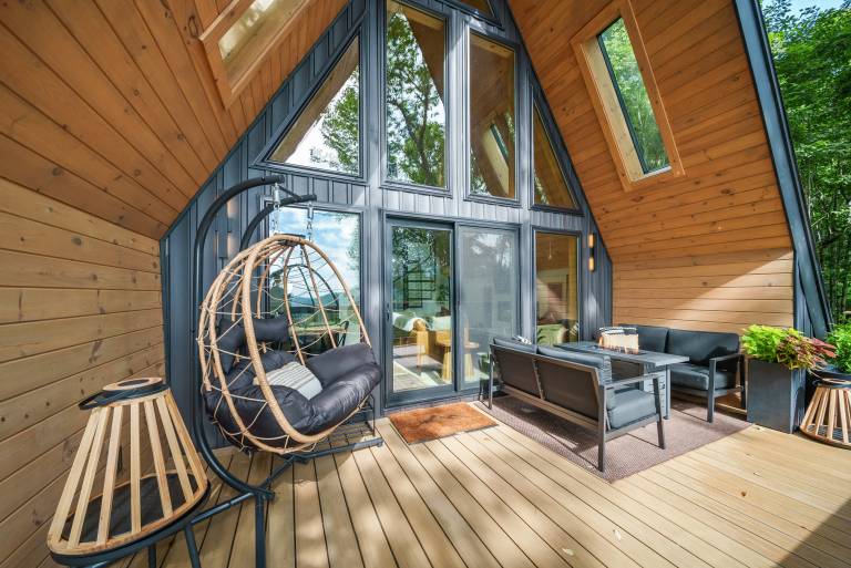 Ascent A-Frame Modern Treehouse with Hot Tub and Views in Boone, NC