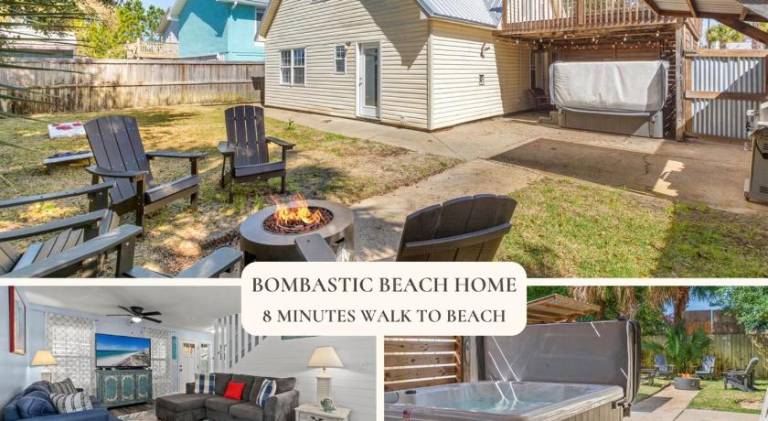 Bombastic Beach Home, HOT TUB, 8min WALK to Beach in Bay City, AL