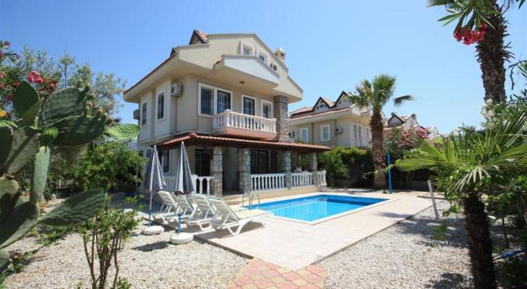Villa with terrace, private pool & yard in Fethiye