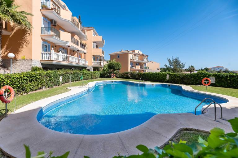 Holiday Apartment "Sauce Sol Fuengirola" with Sea View, Shared Pool & Private Terrace in Mijas