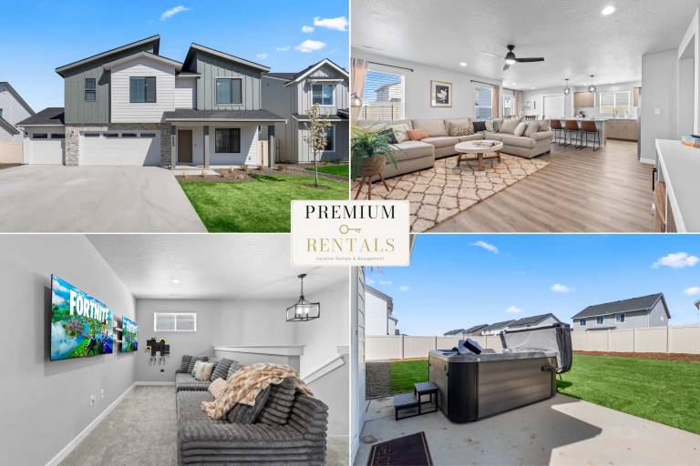 Children-friendly vacation home with pool & jacuzzi | Suitable for remote work | Pets allowed in Meridian, ID