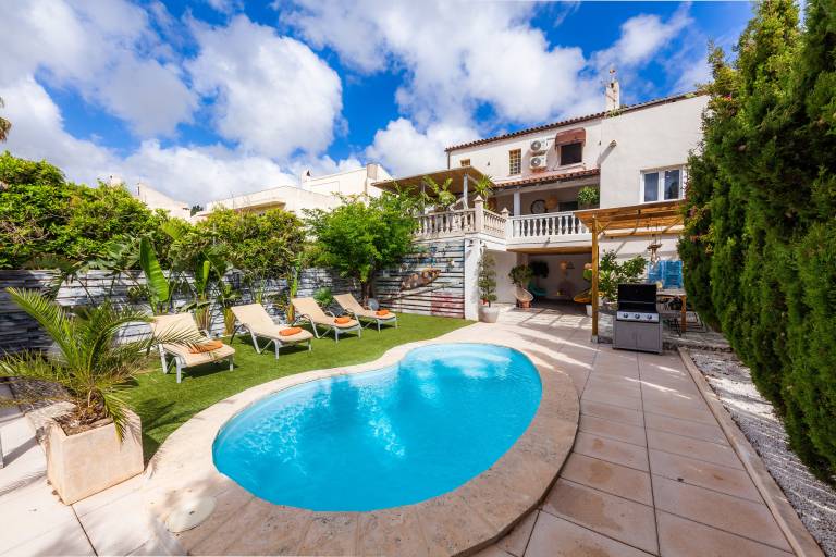 Finca with private pool, yard & fast internet | Garden view in Capdepera