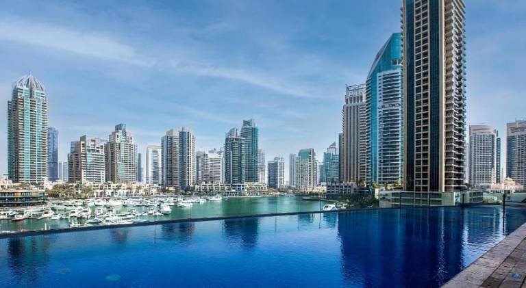 Rental apartment with patio & private pool in Abu Dhabi