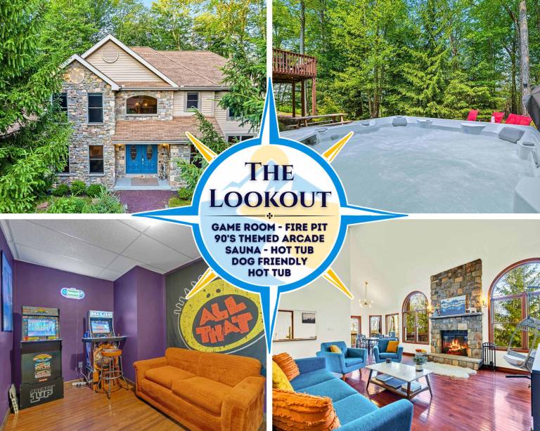 Children-friendly beautiful vacation home with BBQ, private pool & sauna | Mountain view | Pets allowed in Lake Harmony, PA