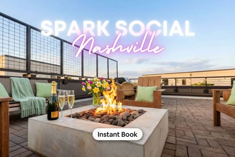 Rooftop Fire Pit Lounge Skyline DT Nash Views