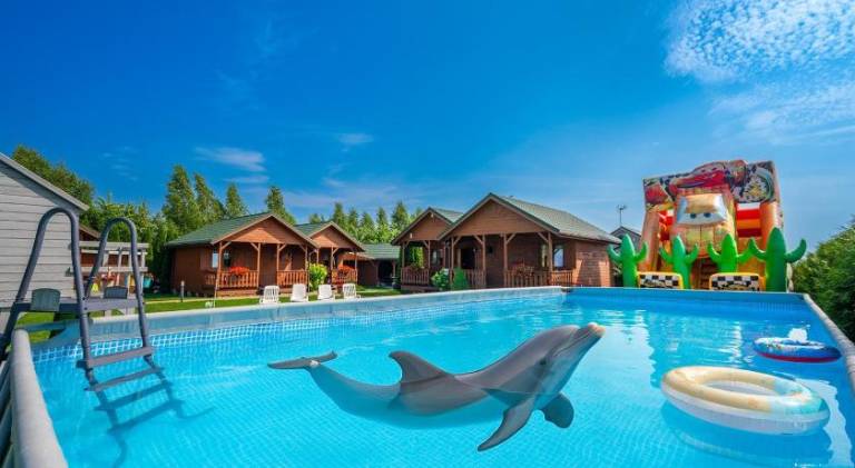 Lovely lodge with pool, yard & patio | Pets are welcome in Darlowo