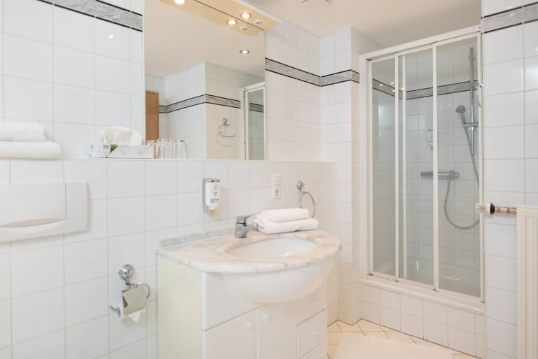 Doppelzimmer Dusche und Bad WC Economy