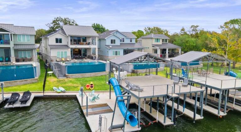 Luxury Waterfront Home with Swimming Pool Hot Tub and 2 Boat Slips in Burnet, TX