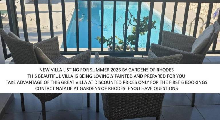 2 Bedroom Villa with Pool Pylona Gardens close to Lindos in Rhodes