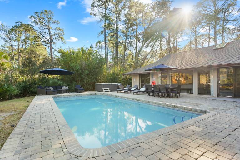 Vacation home with jacuzzi, patio & private pool | City view | Suitable for remote work in Hilton Head Island, SC