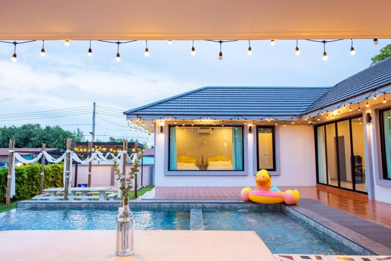 Villa with yard, grill & terrace | Suitable for remote work in Chonburi