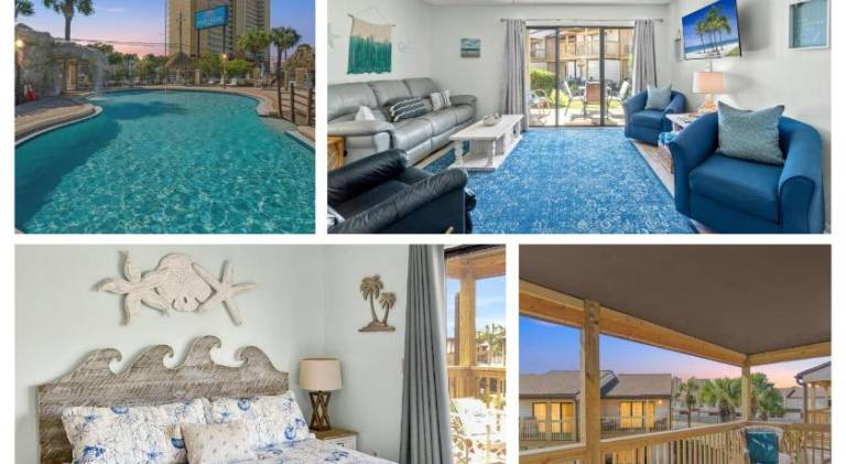 The Salty Suite Beach House- heated pool! hot tub! pet and family friendly! No elevators! Park at yo in Bay City, AL