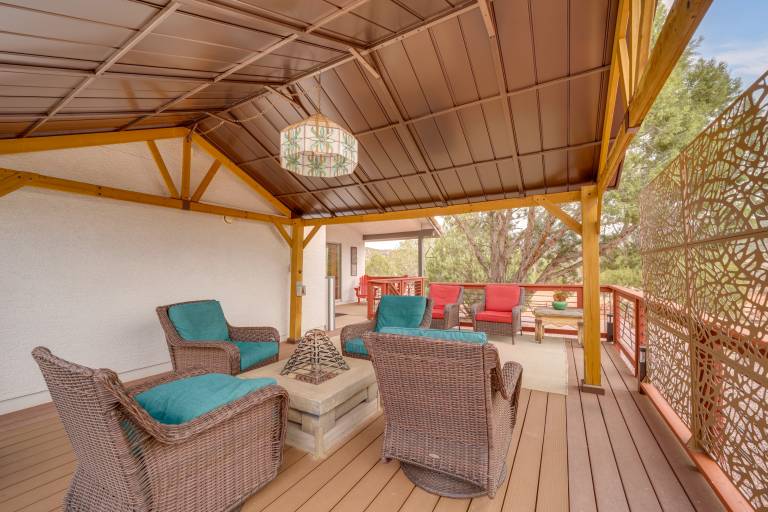 Deck & Indoor Pickleball Court West Sedona Home