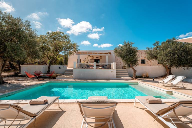 Villa with private pool, terrace & yard | Pool view in Ostuni