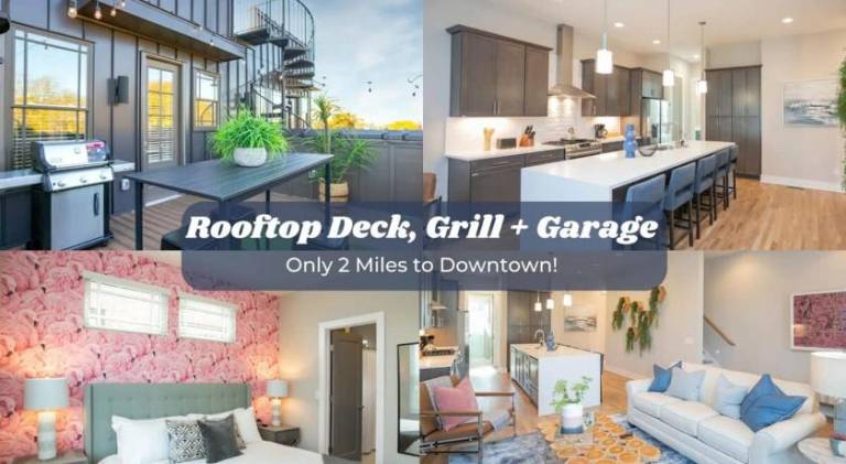 2 Miles to Broadway w Rooftop Deck Grill & Garage in Nashville, TN