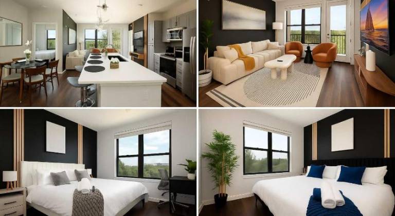 Stylish Downtown 2BR Retreat with Parking and Pool — photo 2
