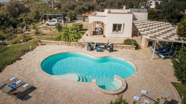 Child-friendly pleasant villa with private pool, BBQ & yard | Pool view | Pets are welcome in Gagliano del Capo