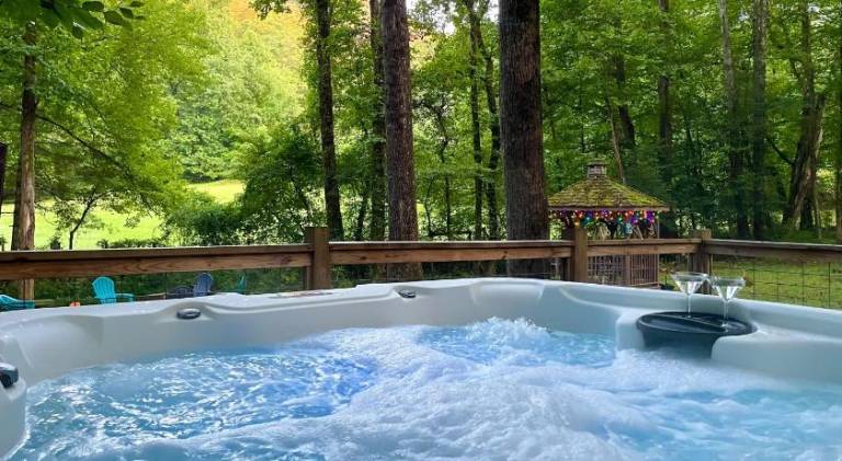 Vacation home with hot tub in Helen, GA