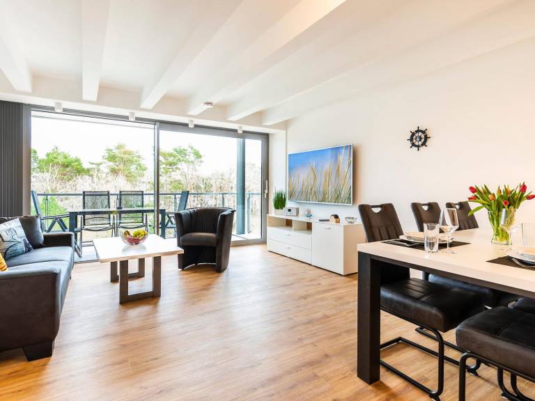 FeWo Dünenheide 3.4: Familienfreundliche Maisonette-FeWo 90 m² mit Meerblick in Binz