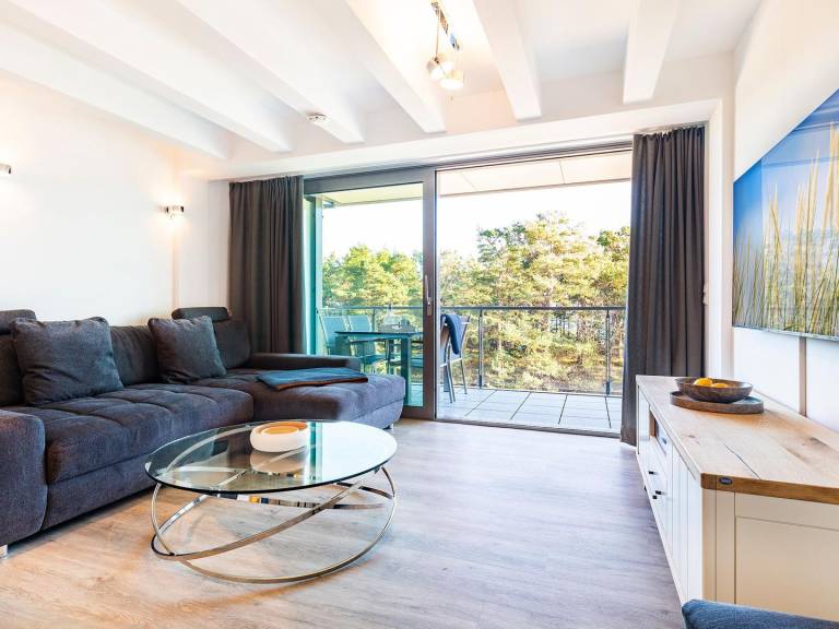 FeWo Pontos: 97 m² Ferienwohnung auf 2 Etagen mit Balkon, Meerblick & Sauna in Binz