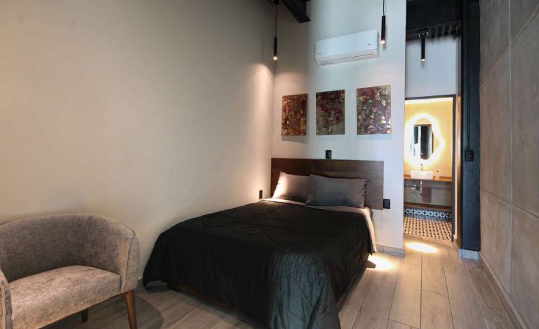 Minimalist style loft with city view