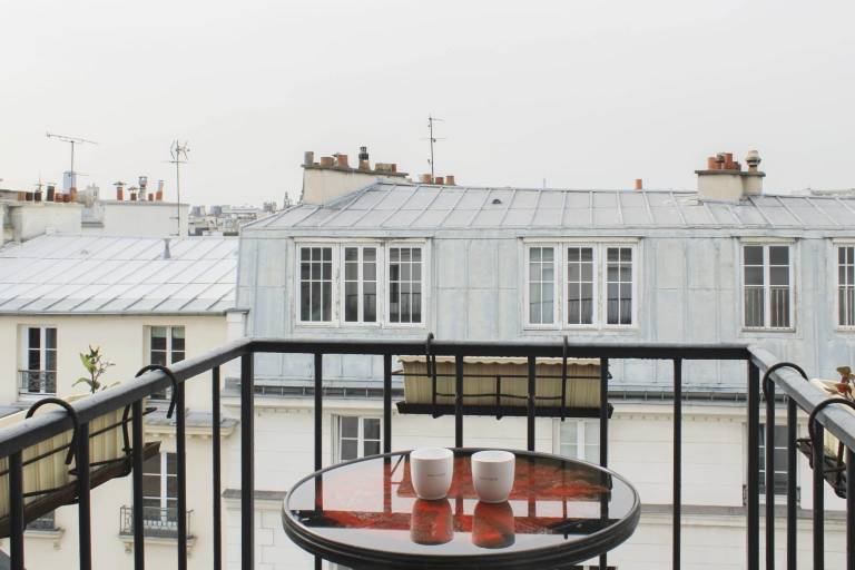 Apartment with balcony under the roofs of Paris