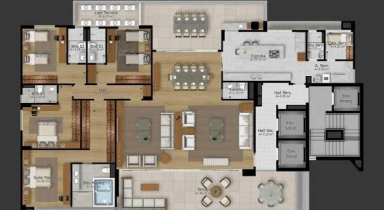 Rental apartment with pool in Belém
