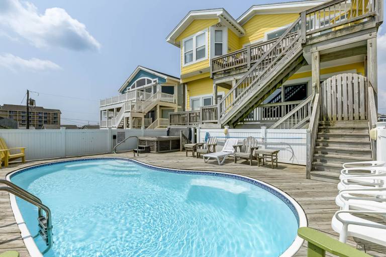 Pebble Beach Oceanfront Dog Friendly, Private Pool, Hot Tub Nags Head in Nags Head, NC