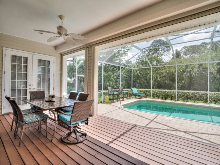 Children-friendly vacation home with garden, private pool & barbeque | Garden view | Pets allowed in Bonita Springs, FL