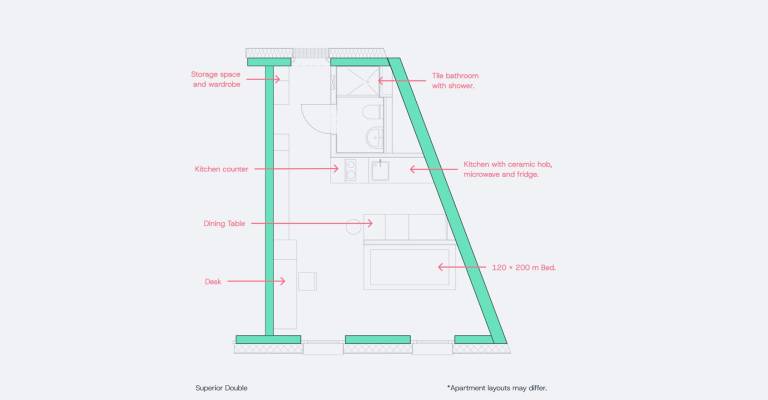 28 m&sup2; Unterkunft