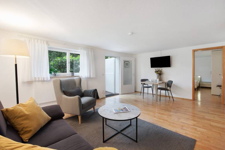 Apartment 'Souterrain' with Private Terrace, Shared Garden and Wi-Fi in Tuebingen