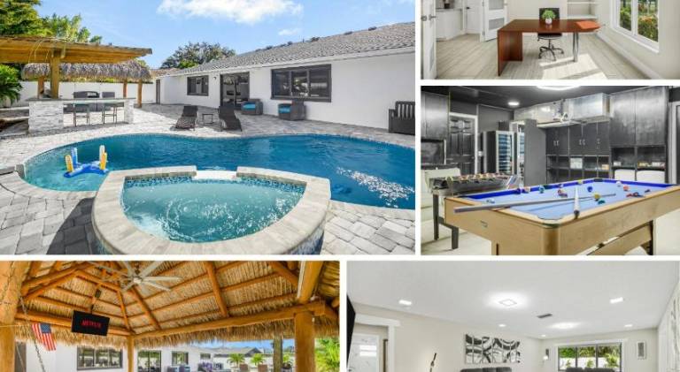 Coastal Family Resort Heated Private Pool, Game Room, Luxe interiors near beach 3508 in Bradenton, FL
