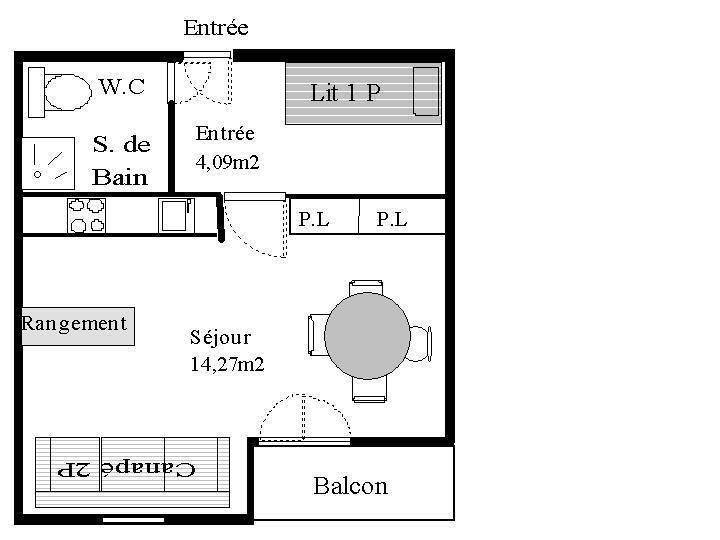 21 m² Studio ∙ 1 Schlafzimmer ∙ 3 Gäste – Bild 3