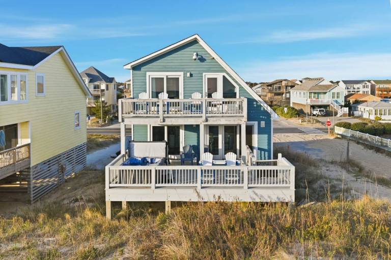 Shades of Blue Oceanfront Dog Friendly, Hot Tub Kill Devil Hills in Outer Banks, NC