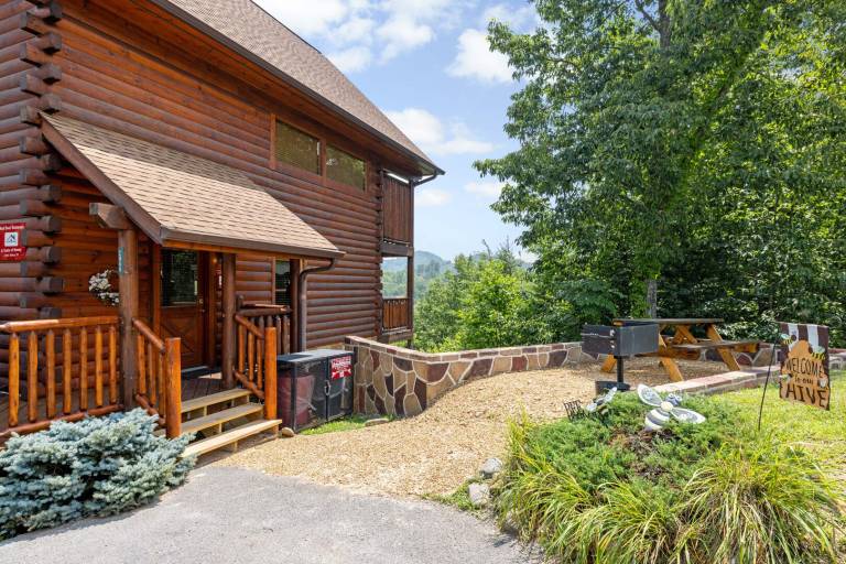 Cabin with hot tub, pool & grill | Mountain view — photo 3
