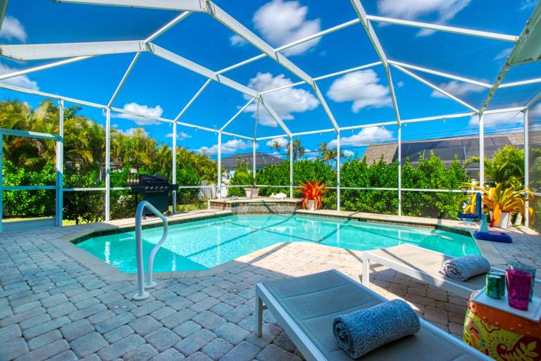 Villa with barbecue, private pool & yard | Perfect for remote work in Cape Coral, FL