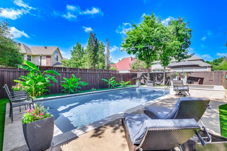 Relax By Pool Soak in Hot Tub Plano Home