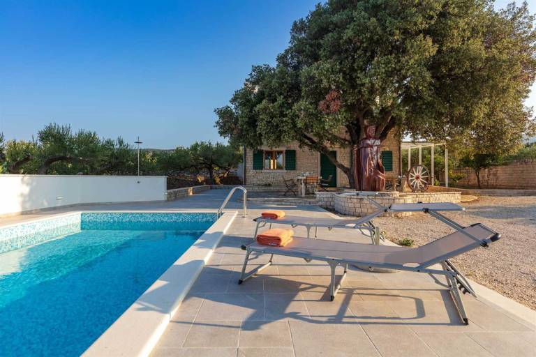 Secluded Villa Dubrava, private pool, olive grove surrounds the villa, Brac Island — photo 2