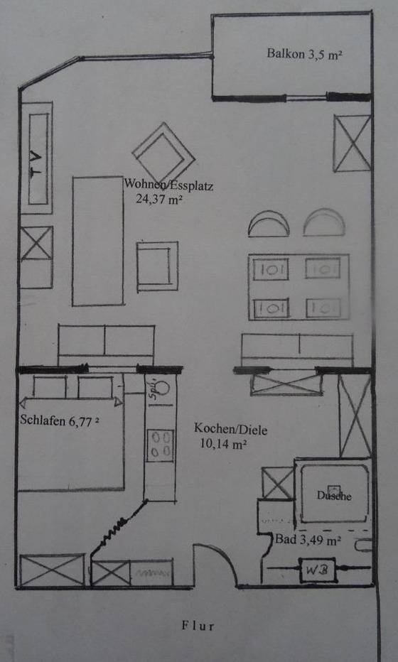50 m² Ferienwohnung ∙ 1 Schlafzimmer ∙ 2 Gäste – Bild 16