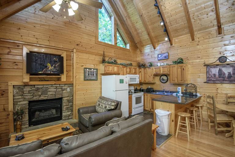 Cabin with pool, barbecue & hot tub | Mountain view — photo 2