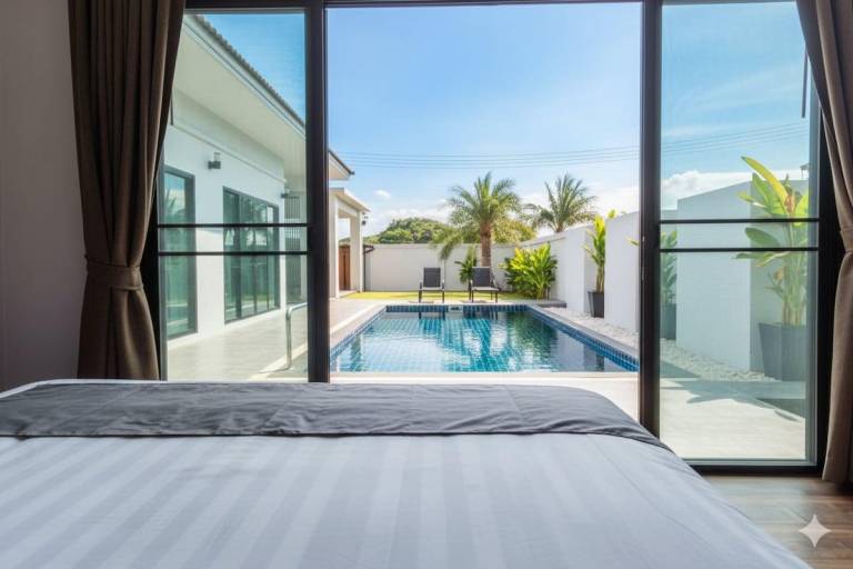Modern pool villa nature and beach Pak Nam Pran in Pranburi