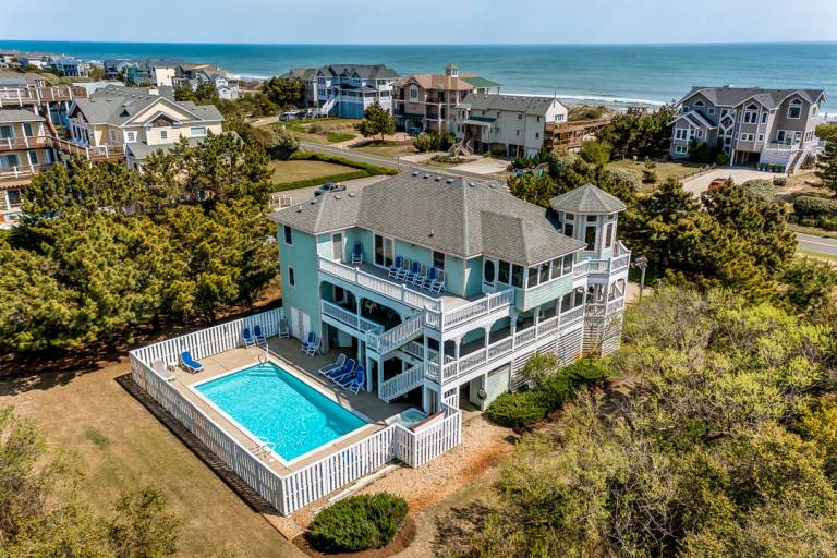 Stillwater 98 ft from the beach Dog Friendly, Private Pool, Hot Tub Corolla in Outer Banks, NC