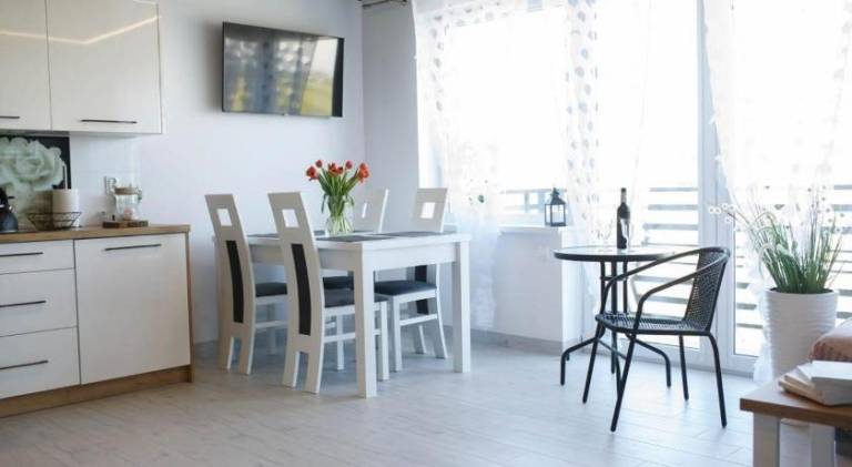 Rental apartment with barbecue, private pool & patio in Darlowo