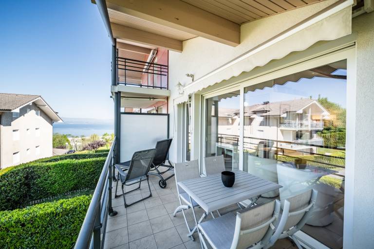 Charming 'Évian Apartment' with Lake View, Balcony and Wi-Fi in Neuvecelle