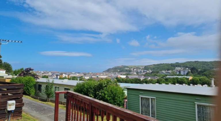 Hilltop Hideaway 2 Bed Caravan with Panoramic Town Scenery in Aberystwyth Holiday Village F8 in Aberystwyth