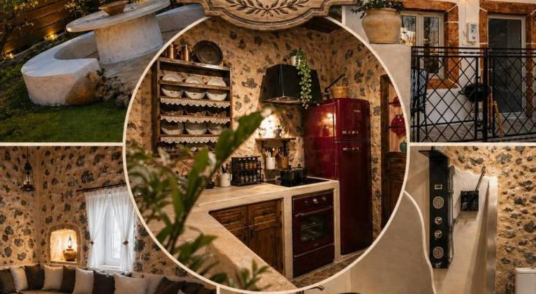 Vacation home with terrace & yard in Sitia