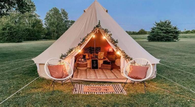 Tent with barbeque, patio & yard | Pets are welcome in Borgholm