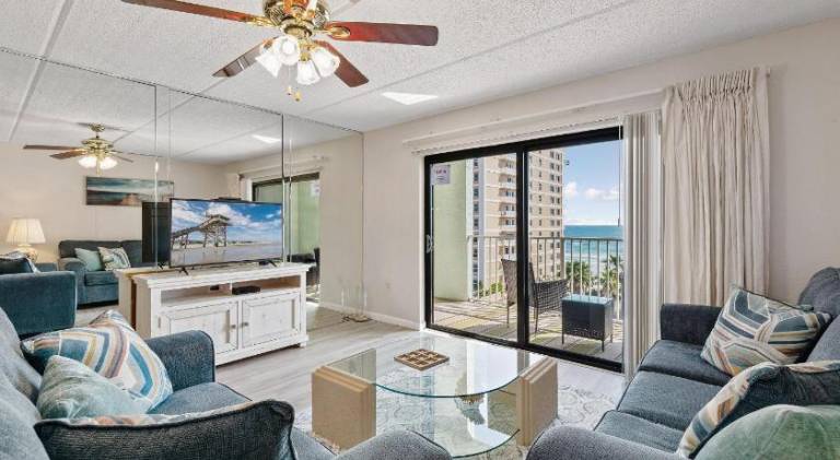 Vacation home with patio in Daytona Beach Shores, FL